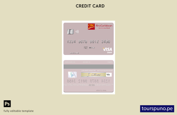 lista para imprimir plantilla de tarjeta de débito visa FirstCaribbean Internati